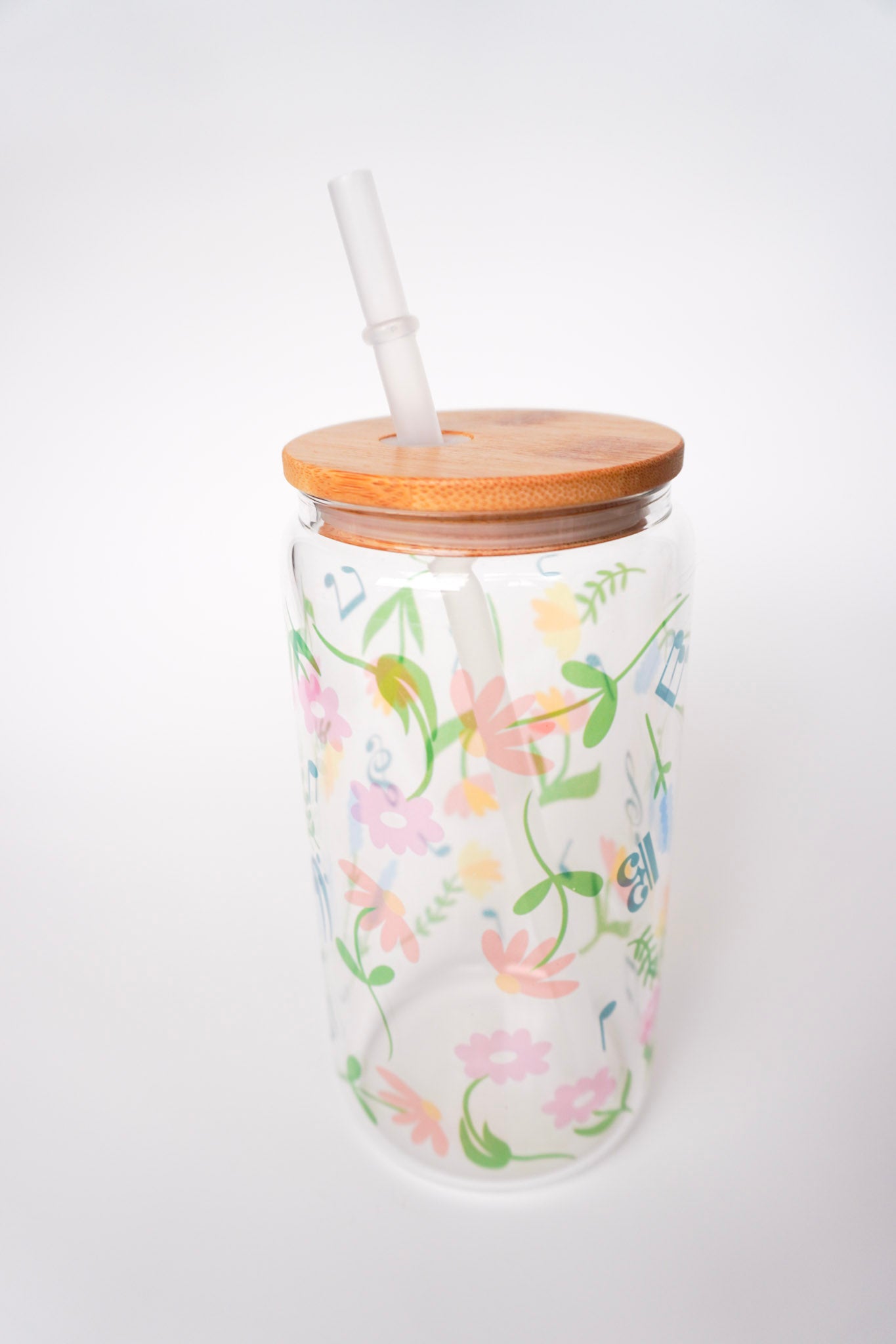 Wildflower Music Note Iced Coffee Glass