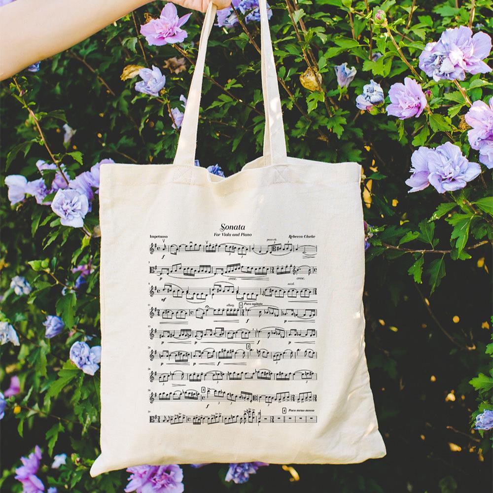 rebecca clarke viola sonata viola tote bag
