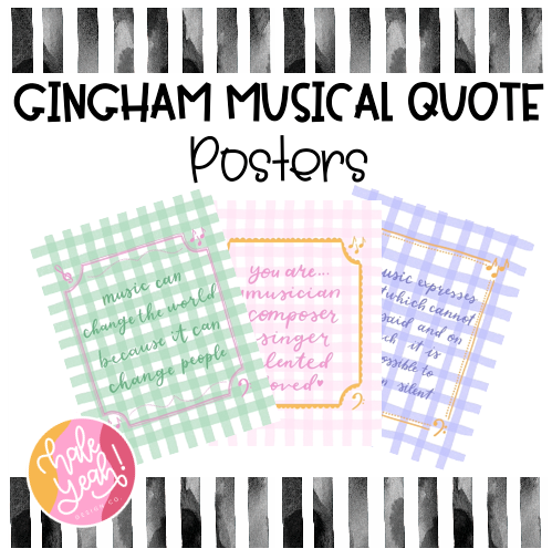 Gingham Musical Quote Posters - Digital Download