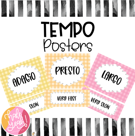 Tempo Posters - Gingham - Digital Download