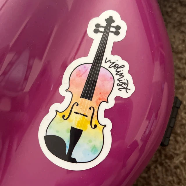 violinist sticker on violin case