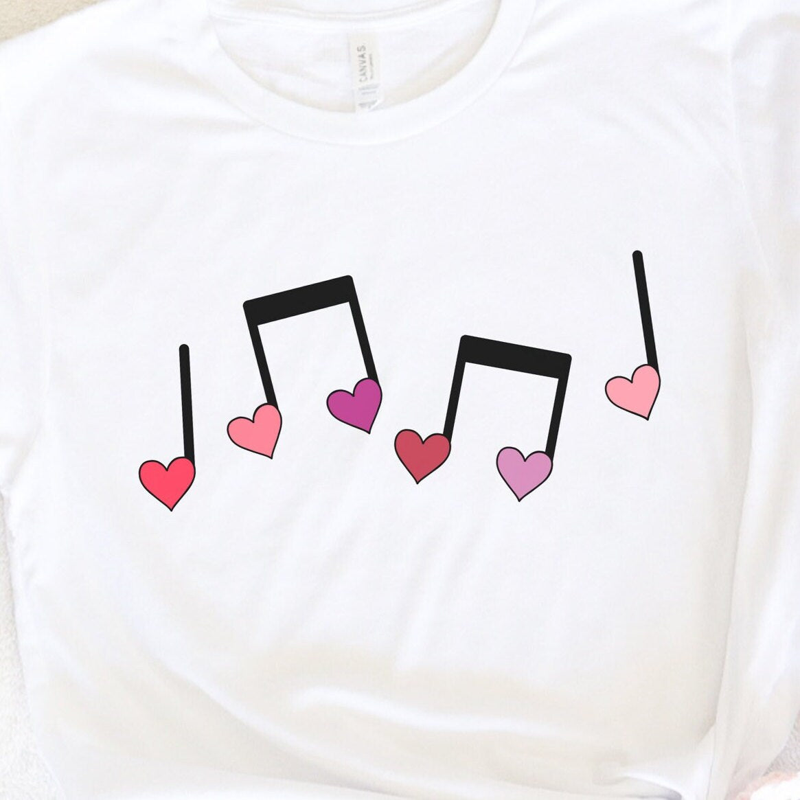 Valentine Heart Music Notes T-shirt