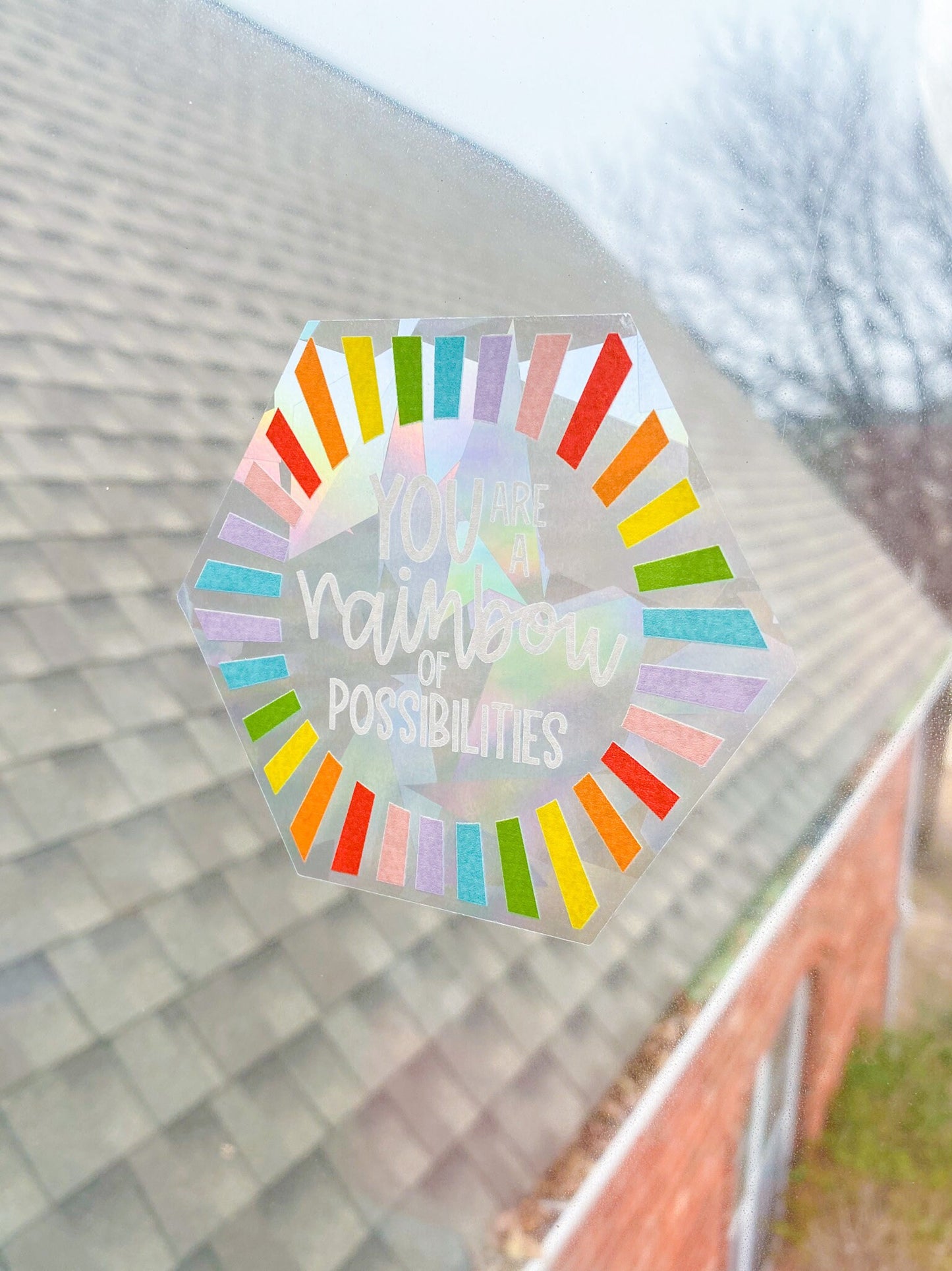 rainbow suncatcher sticker