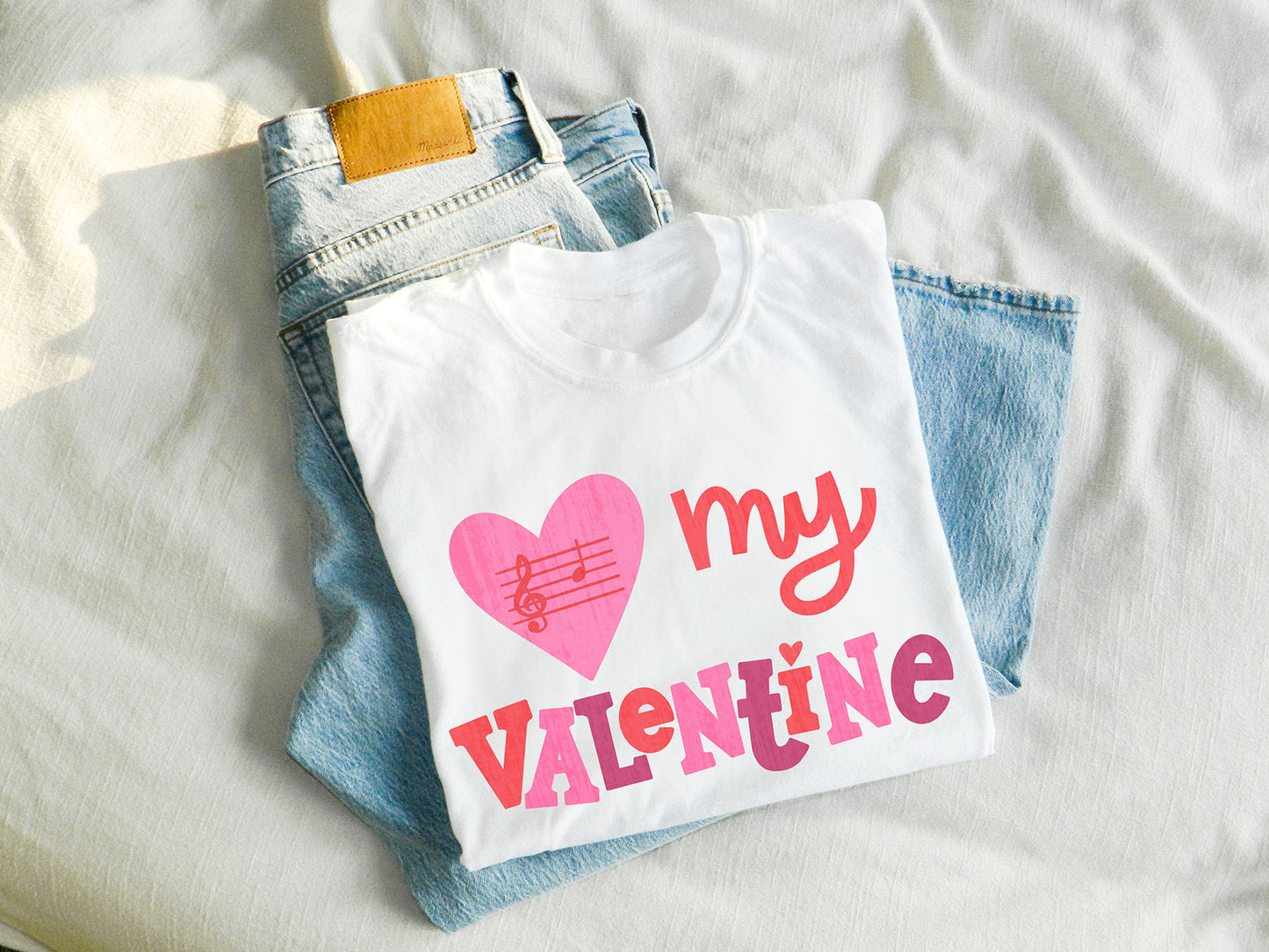 white B My Valentine Shirt
