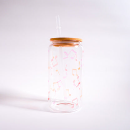 music note glass cup