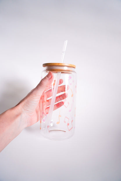 Music Note Iced Coffee Glass