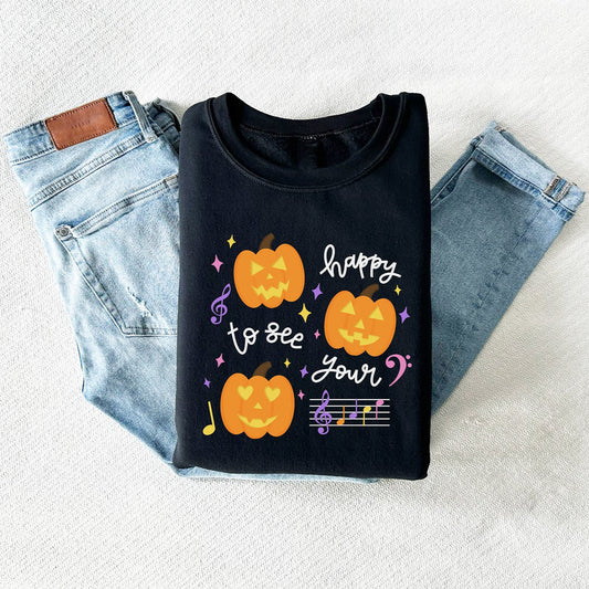 Happy To See Your Face Halloween Music Teacher Shirt