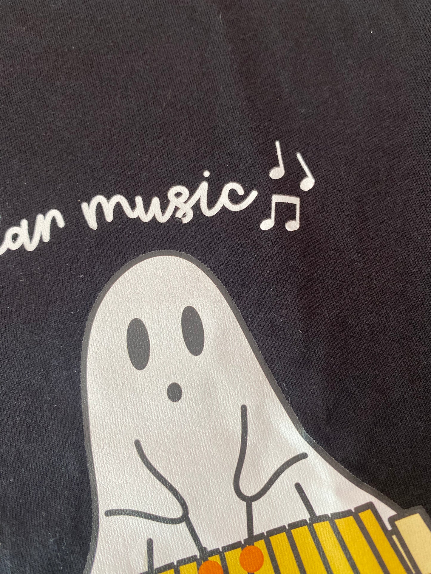 Seconds- Halloween Elementary Music Teacher Ghosts- Black XL