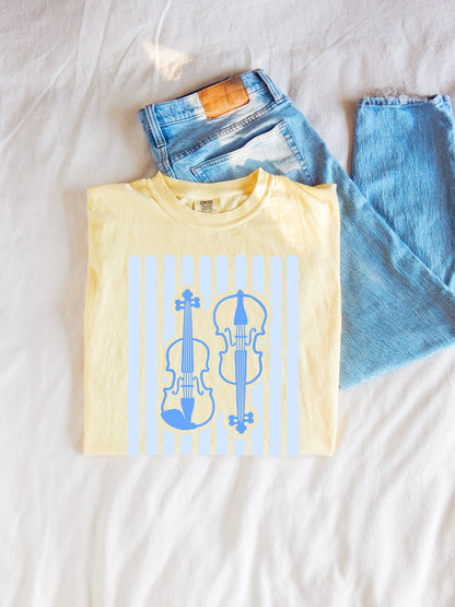 Striped Violin and Cello Orchestra Shirt