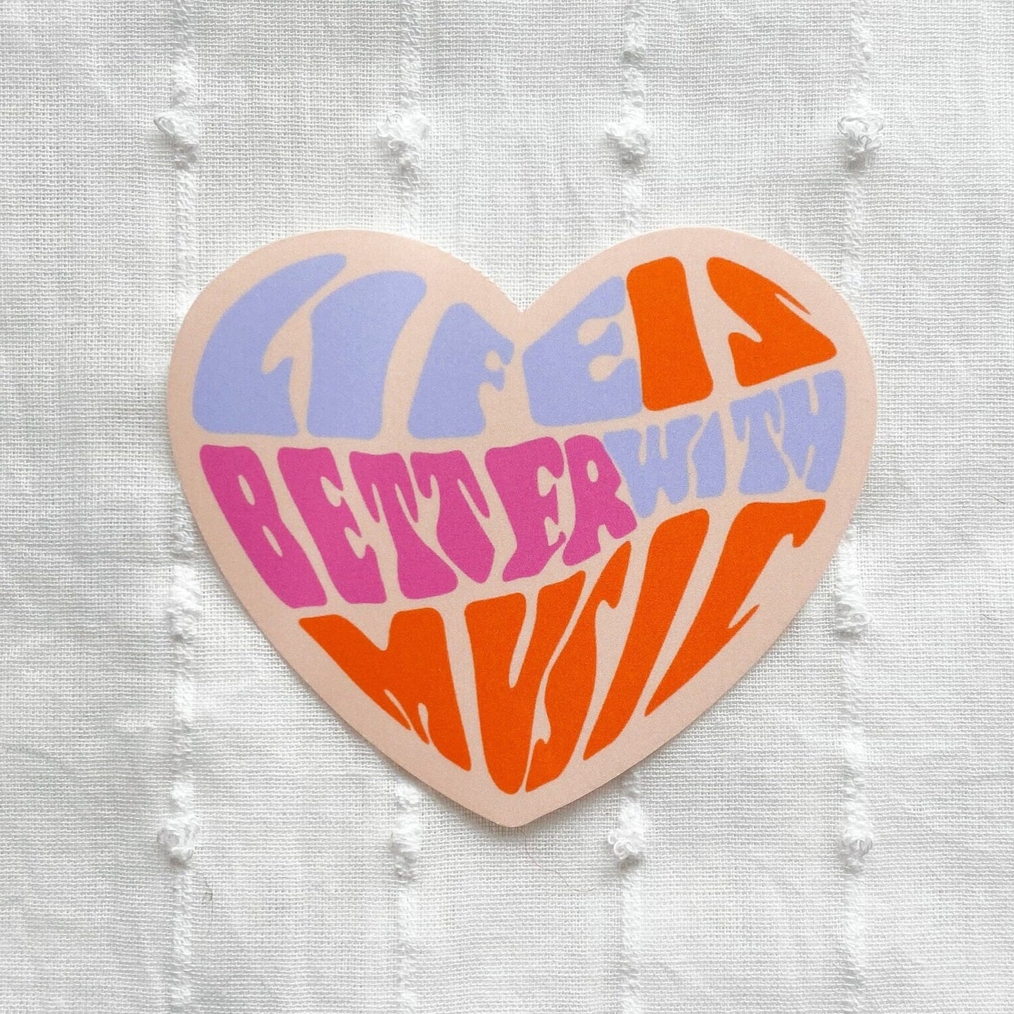 Life is Better With Music Retro Sticker